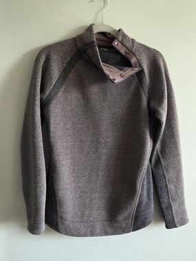 Prana Women's Mock Neck Sweater in Heathered Brown